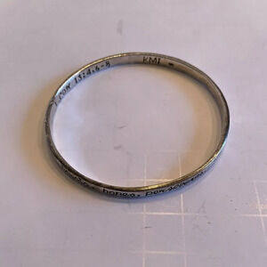 Kmi sterling silver bangle bracelet " Corinthians 13:4,6-8"